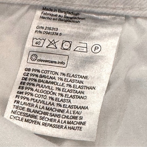 H&M SIZE 14 WHITE HIGH RISE SLIM STRAIGHT ANKLE JEANS COTTON/ELASTANE - Picture 5 of 5